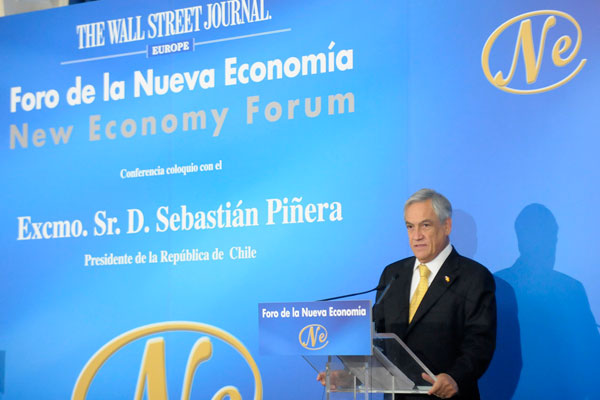 Presidente Piñera insta a empresarios españoles a que inviertan más en Chile